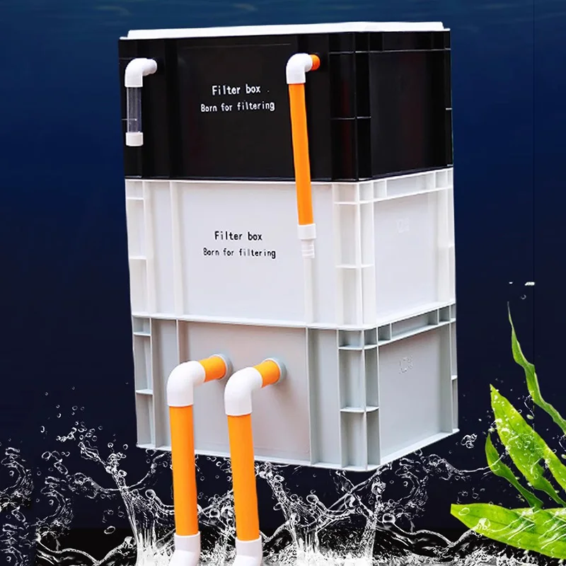 Fish Tank Filter - 水槽用外部フィルターボックス、魚飼育池用大型水循環フィルターシステム、吊り下げ式フィルター、水槽用ターンオーバーボックス