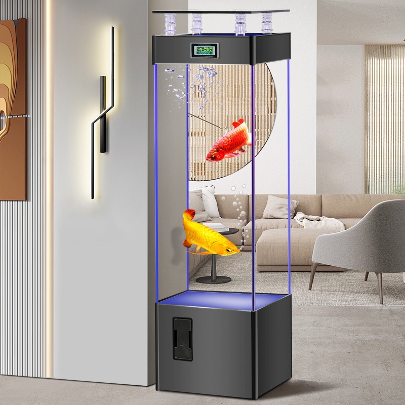 Aquarium Fish Goldfish - 超透明ガラス製水槽、水換え不要、エコ水槽、中・小型リビングルーム用家庭用金魚水槽