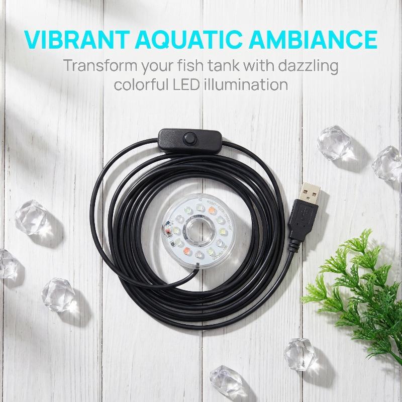 Aquarium Fish Lego - USB LED 水槽ライトマルチカラフルな水中ランプ防水ラウンド水槽プール照明ホット