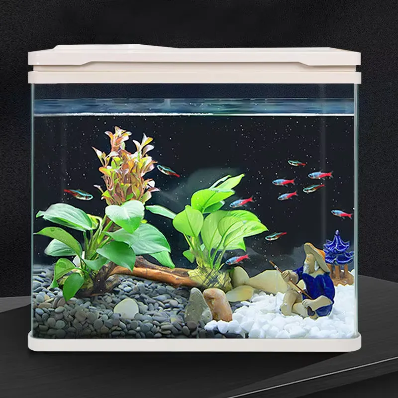 Aquarium Fish Light - リラックスラインズ卸売デスクトップ水槽 多機能コーヒーテーブル水槽 ライト・フィルター・ウォーターポンプ付き ガラス水槽 魚
