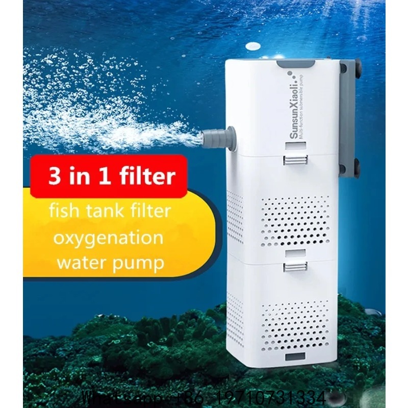 Fish Tank Filter - SUNSUN 3 in 1水槽フィルター ミニ水槽フィルター 水槽用酸素供給