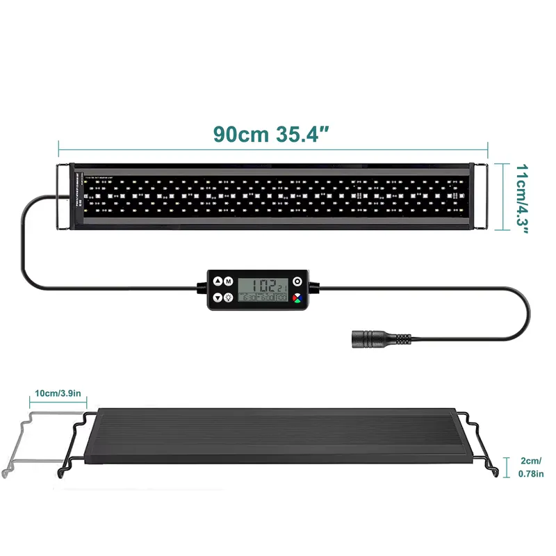 Aquarium Fish Light - SIROKA SRK-YFT 90cm フルスペクトルLED水槽ライト 魚タンク、サンゴ、水生植物用 WRGB発光