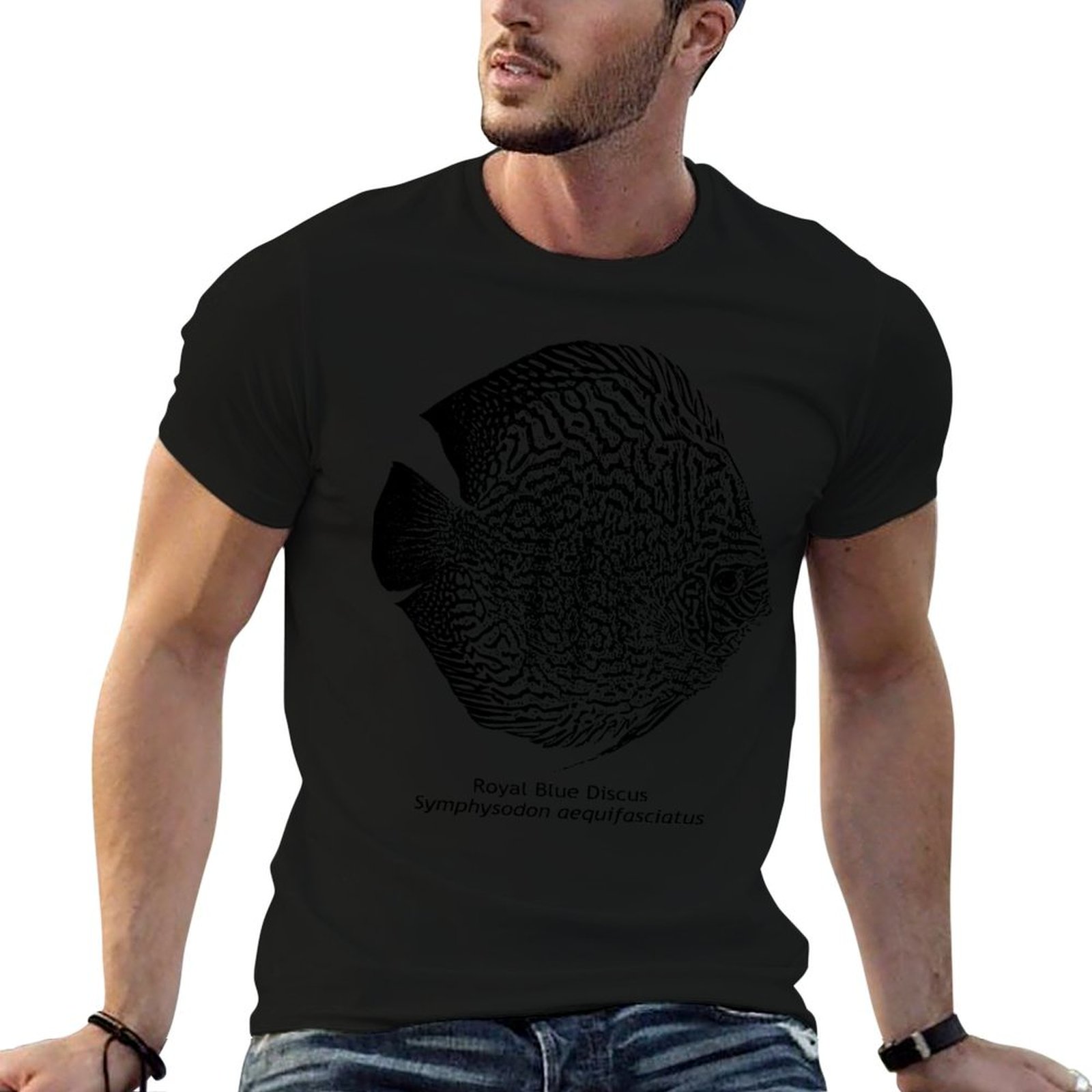 Aquarium Fish Discus - ロイヤルブルー ディスカス - 水族館の魚愛好家のデザイン Tシャツ パフォーマンス