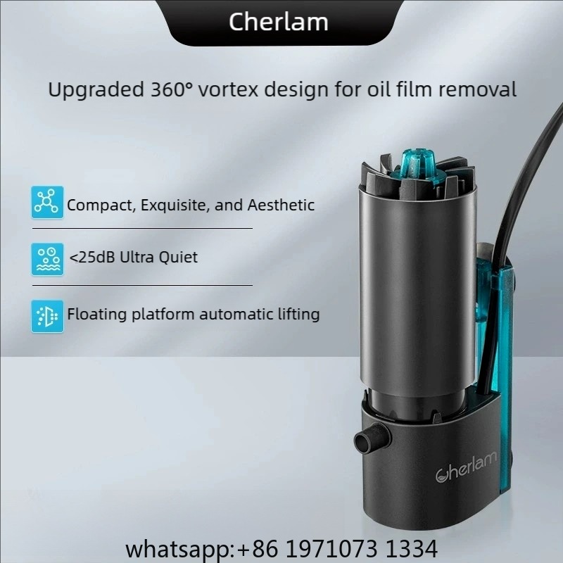 Fish Tank Filter - 水槽電動油膜除去器アーティファクト水面ミニ油膜処理装置酸素化ミュート循環フィルター