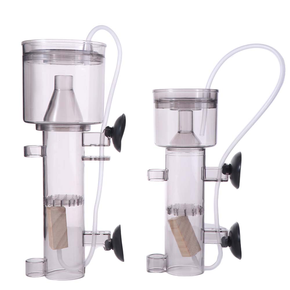 Protein Skimmer Reef - 吸盤式水槽プロテインスキマー プラスチック製 木製エアストーン付き 空気圧式フィルター 壁掛け式 空気圧式プロテインセパレーター