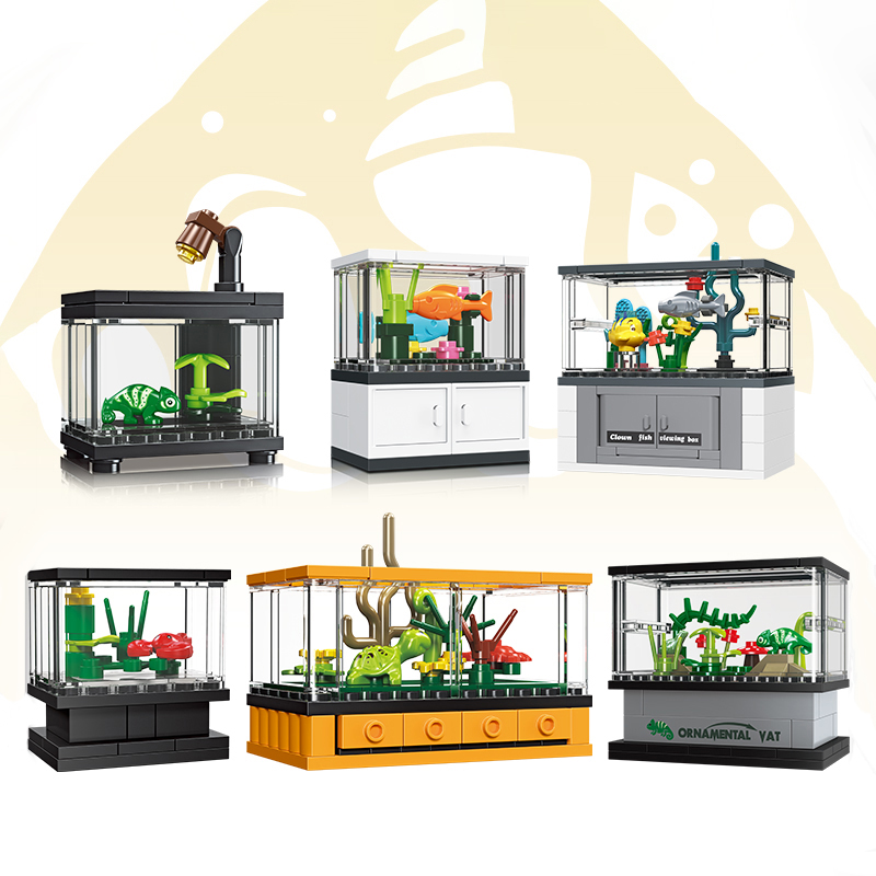 水槽ビルディングブロックセットペットクリエイティブDIY教育 - Aquarium Fish Lego のレビューと価格
