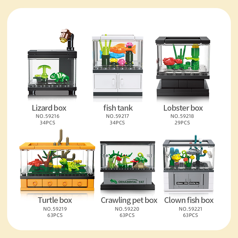 水槽ビルディングブロックセットペットクリエイティブDIY教育 - Aquarium Fish Lego のレビューと価格