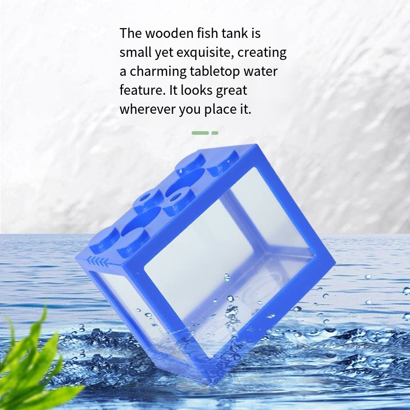 斬新なブロック型ミニ水槽 デスクトップ金魚鉢 小型金魚鉢 テ - Aquarium Fish Goldfish のレビューと価格