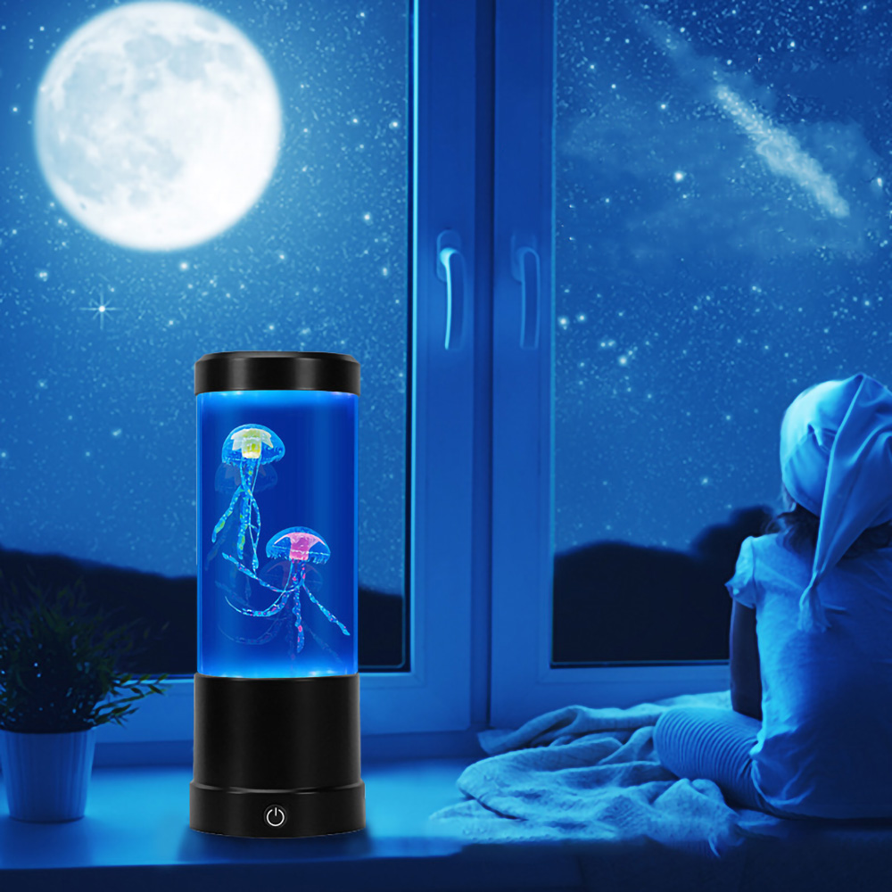 クラゲランプ LED リモコン変色水族館ライト 8 色ホーム - Aquarium Fish Discus のレビューと価格