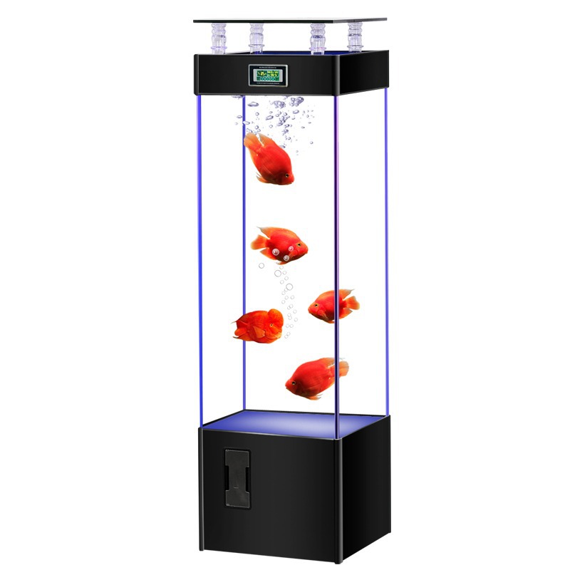 超透明ガラス製水槽、水換え不要、エコ水槽、中・小型リビングル - Aquarium Fish Goldfish のレビューと価格