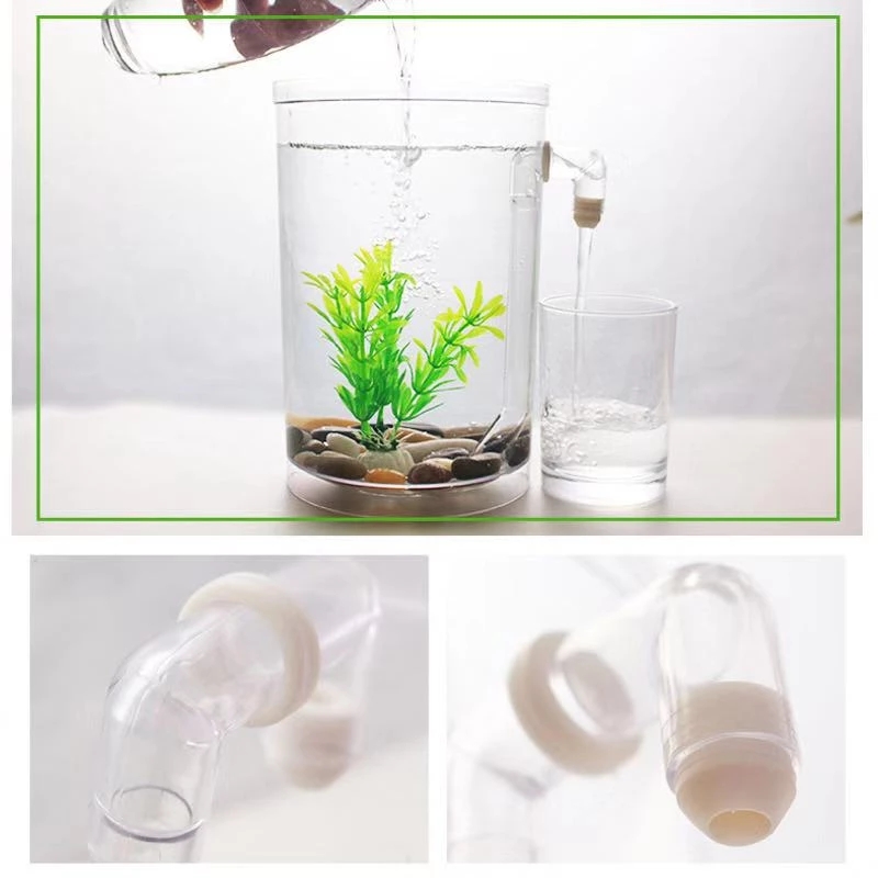 怠惰な無料水交換デスクトップ水槽ミニクリエイティブ金魚水槽小 - Aquarium Fish Goldfish のレビューと価格