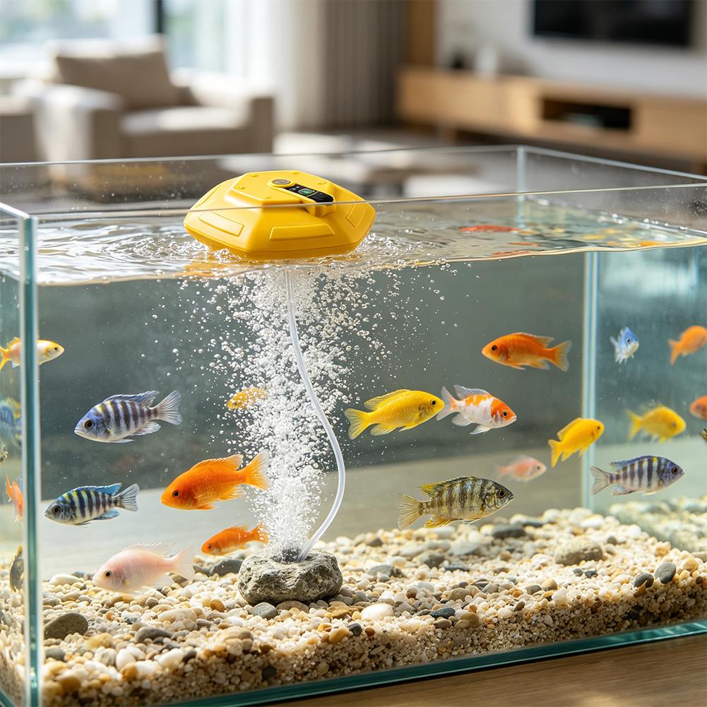 ワイヤレス充電式水槽酸素ポンプ、池の魚輸送や屋外釣り用のフロ - Aquarium Fish Escape のレビューと価格