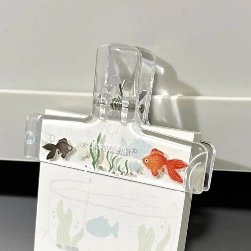 1PC 透明アクリル金魚バインダークリップ、滑り止めブック、 - Aquarium Fish Goldfish のレビューと価格