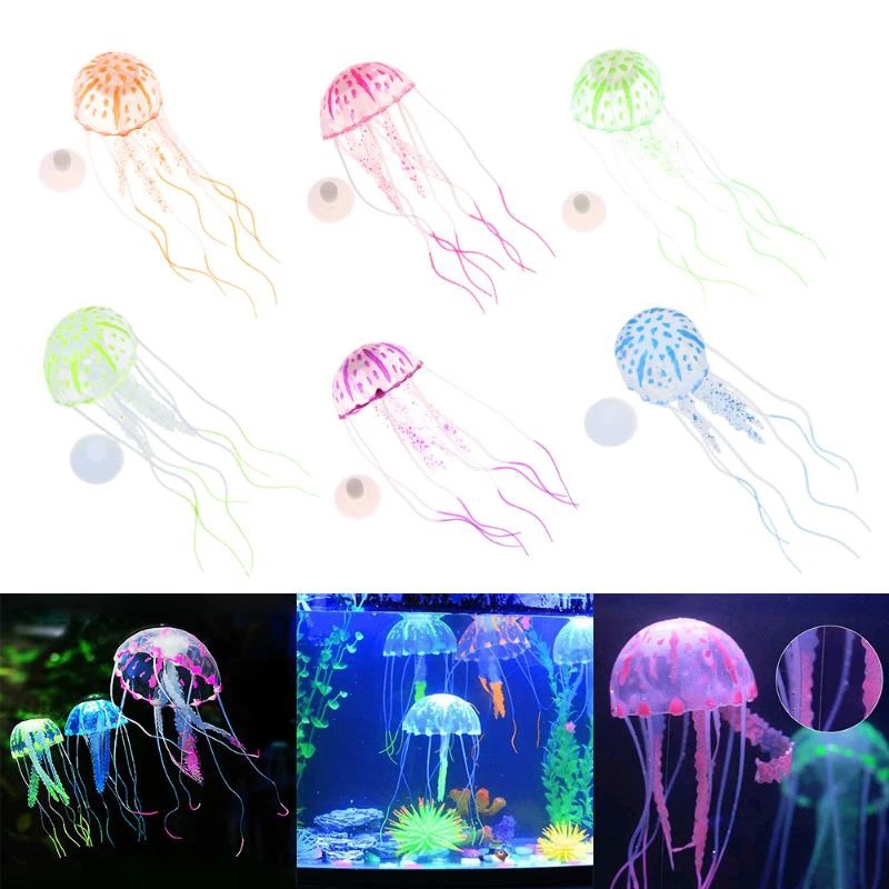 1/2 個シリコーン魚シミュレーション装飾品人工クラゲ光る水 - Aquarium Fish Discus のレビューと価格