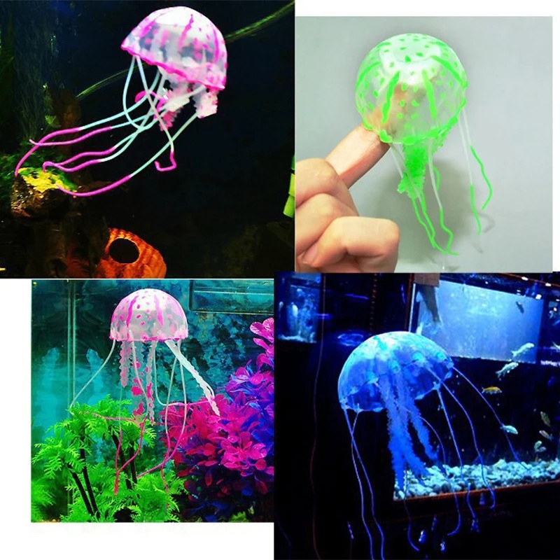1/2 個シリコーン魚シミュレーション装飾品人工クラゲ光る水 - Aquarium Fish Discus のレビューと価格