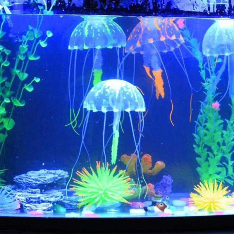 1/2 個シリコーン魚シミュレーション装飾品人工クラゲ光る水 - Aquarium Fish Discus のレビューと価格
