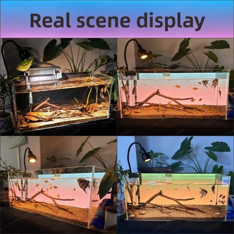 黒色アクリル製水槽背景ライトパネル、RGBWグラデーションデ - Aquarium Fish Light のレビューと価格