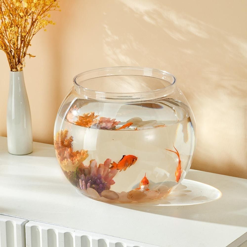 ポータブル透明水槽丸型割れない水槽プラスチック軽量金魚水槽家 - Aquarium Fish Goldfish のレビューと価格