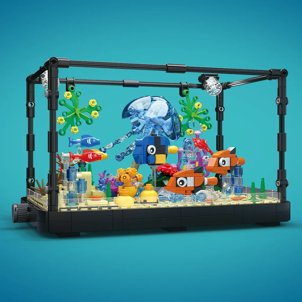 ライト付き水槽ビルディングブロックセット、水槽、海洋カメ、1 - Aquarium Fish Light のレビューと価格