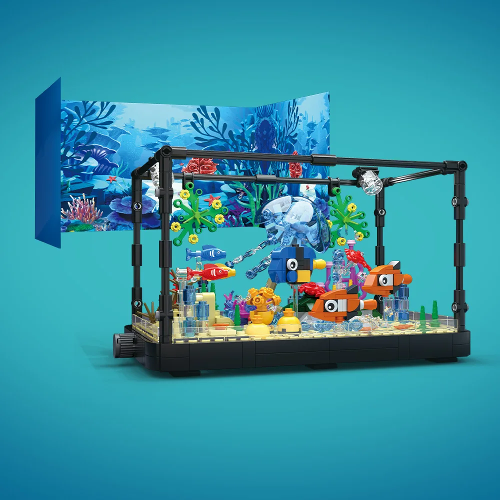 ライト付き水槽ビルディングブロックセット、水槽、海洋カメ、1 - Aquarium Fish Light のレビューと価格