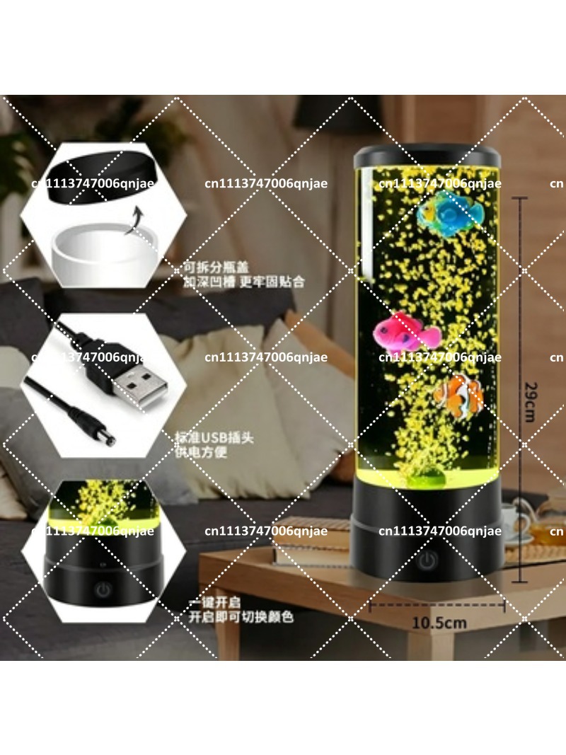 シミュレーションLED電子魚タンク水槽、色が変わるバブルフィ - Aquarium Fish Light のレビューと価格