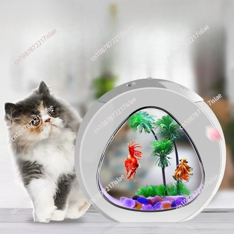 小型卓上アクリル水槽、金魚用の創造的な生態観賞水槽 - Aquarium Fish Goldfish のレビューと価格