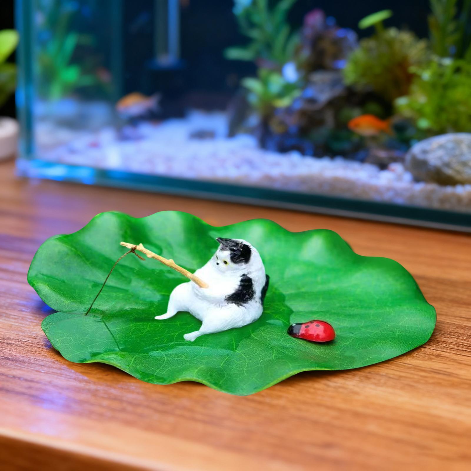 水槽装飾フローティングキャットフィッシング水槽モデル装飾ベタ - Aquarium Fish Escape のレビューと価格