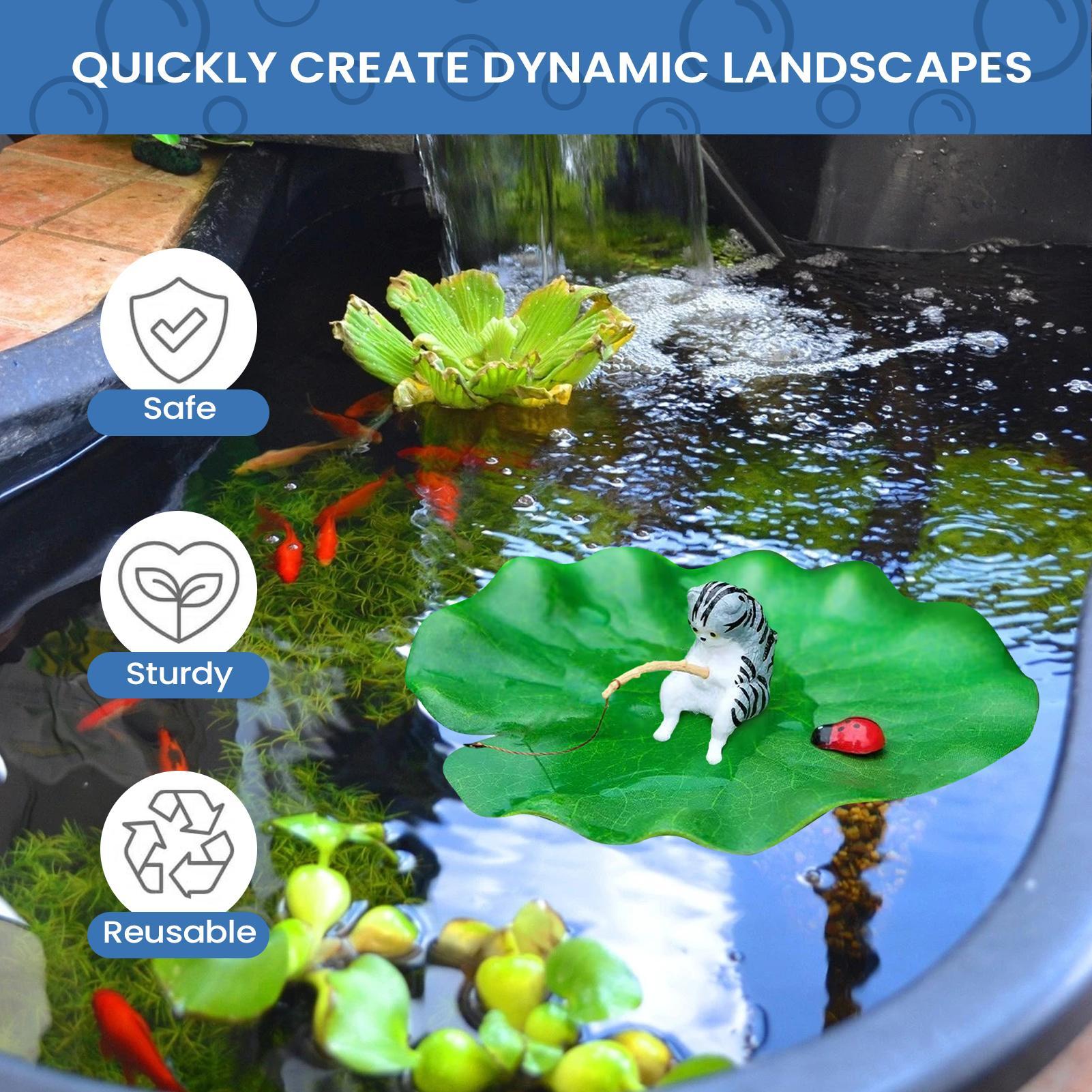 水槽装飾フローティングキャットフィッシング水槽モデル装飾ベタ - Aquarium Fish Escape のレビューと価格