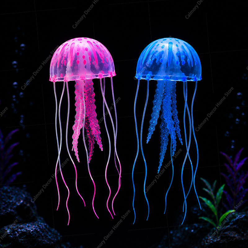 創造的な模擬浮遊蛍光発光効果クラゲ水槽装飾魚タンク水中装飾品 - Aquarium Fish Discus のレビューと価格