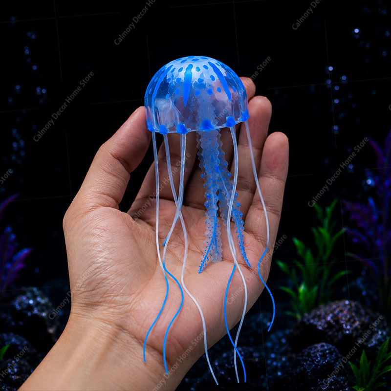 創造的な模擬浮遊蛍光発光効果クラゲ水槽装飾魚タンク水中装飾品 - Aquarium Fish Discus のレビューと価格