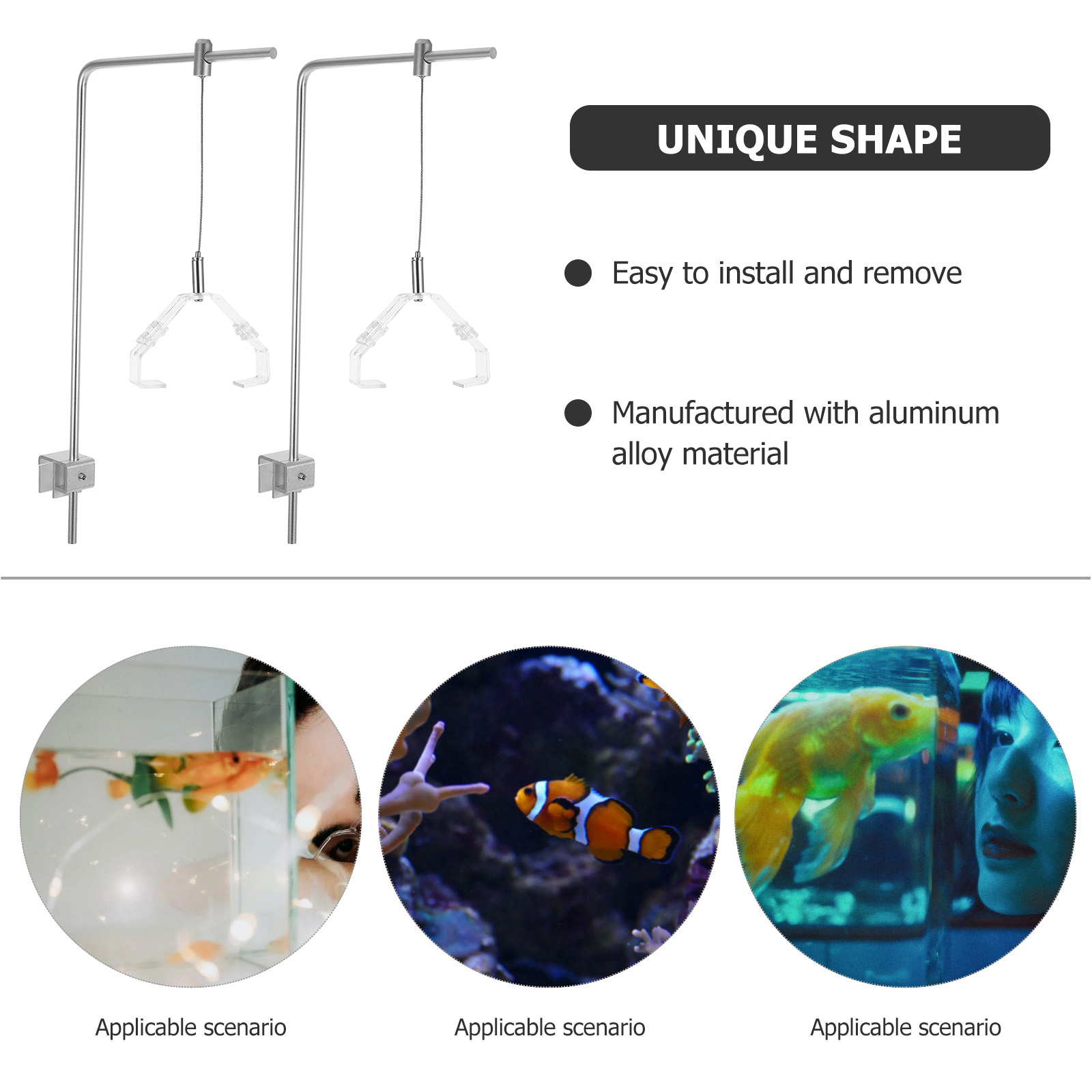 2 個水族館ライトホルダークリップ付きアルミ合金水槽ランプホ - Aquarium Fish Light のレビューと価格