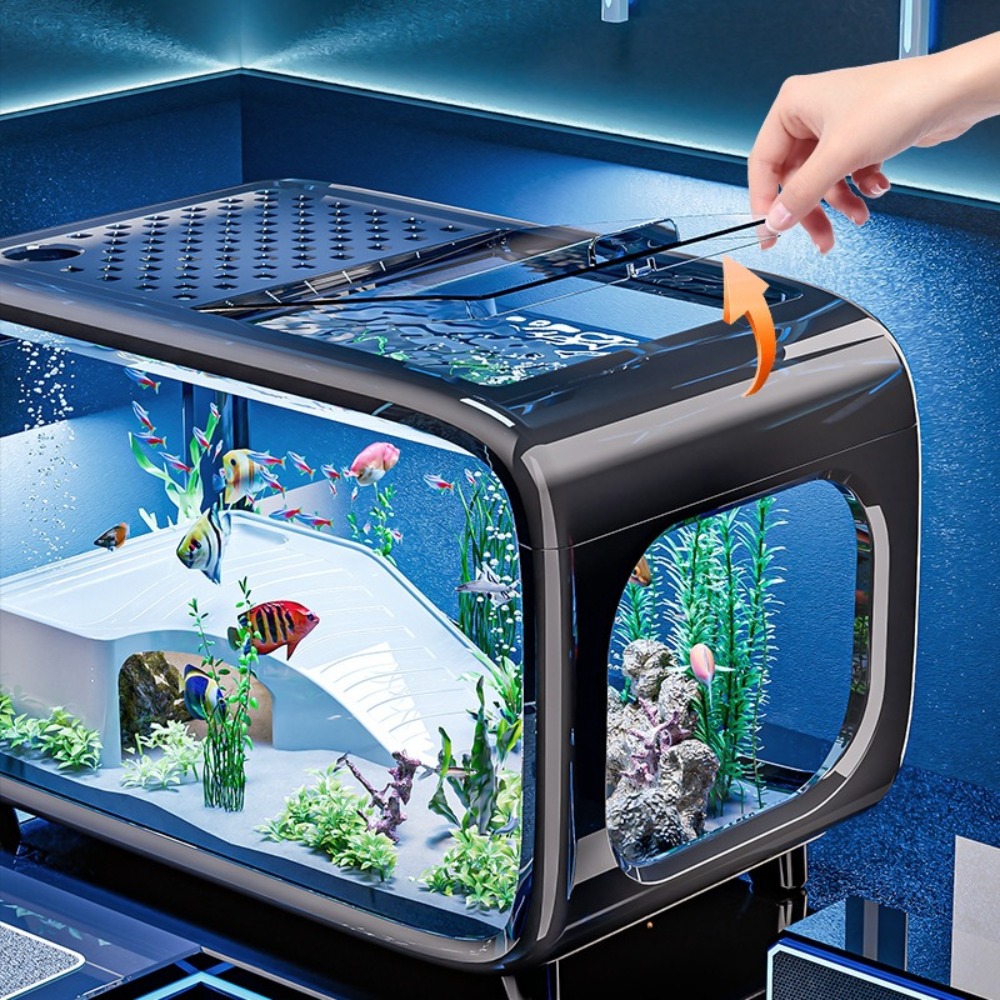 透明な高級水槽、耐久性のあるリビングルーム装飾、小型金魚水槽 - Aquarium Fish Goldfish のレビューと価格