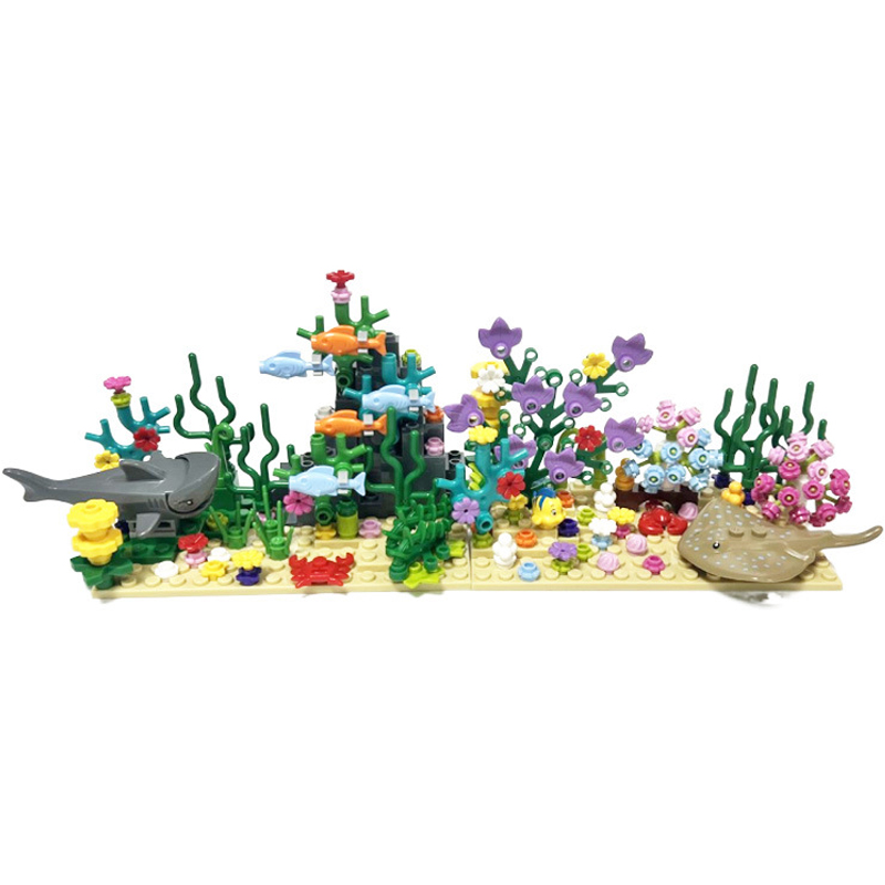 シティ MOC 水族館水中世界植物シーン観賞サメ悪魔魚ビルデ - Aquarium Fish Lego のレビューと価格